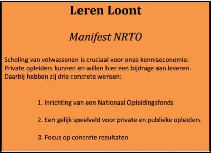 Wel of geen Nationaal Opleidingsfonds?